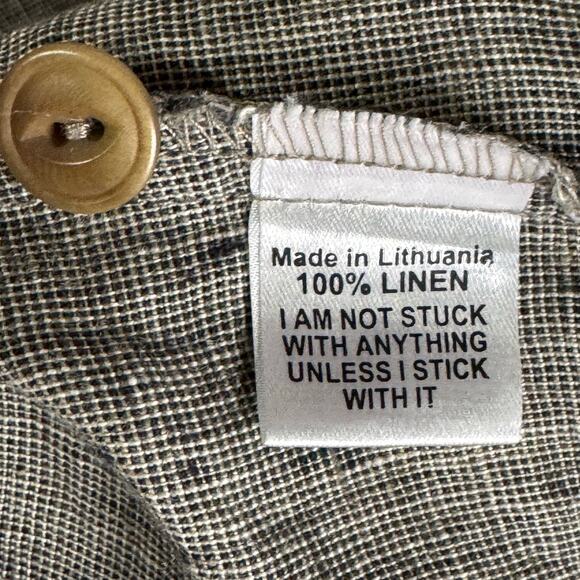 FLAX 100% Linen Dress Women's S Sleeveless Tank Lagenlook Hippie Artsy Summer - Picture 8 of 13